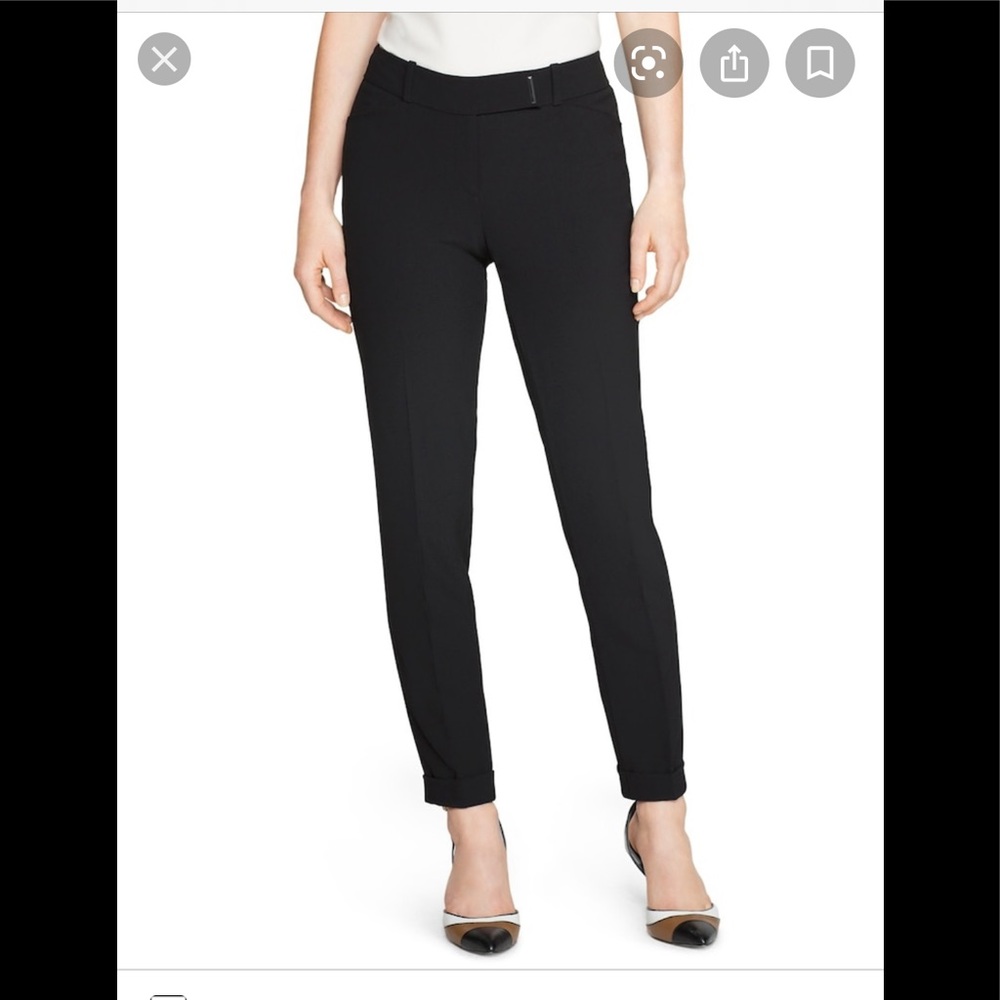 White House Black Market Cuffed Black Slacks 12